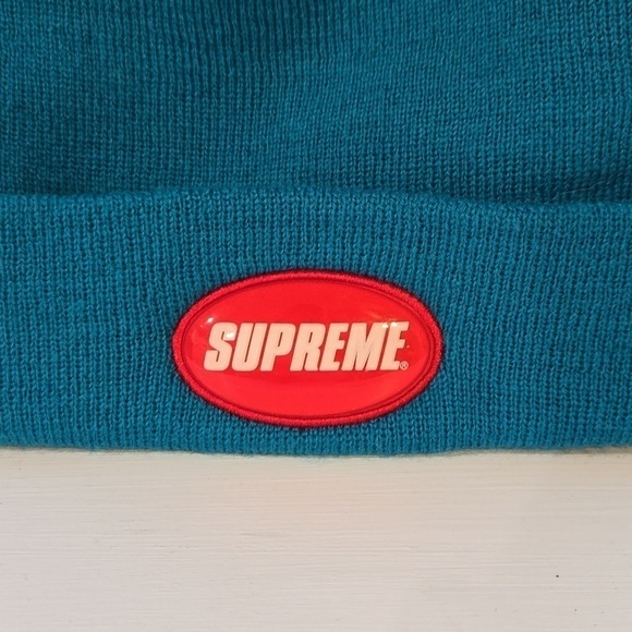 SUPREME Rubber Patch Beanie TEAL Spring/Summer \'18 unisex main image 13